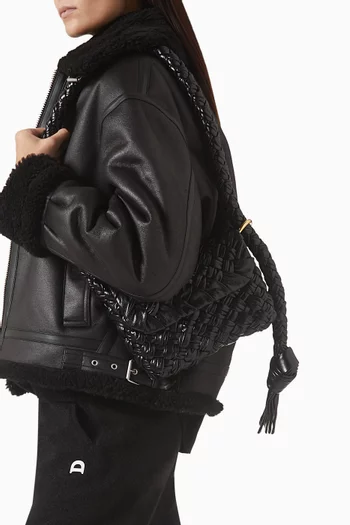 Small Kalimero Città Shoulder Bag in Intrecciato Leather