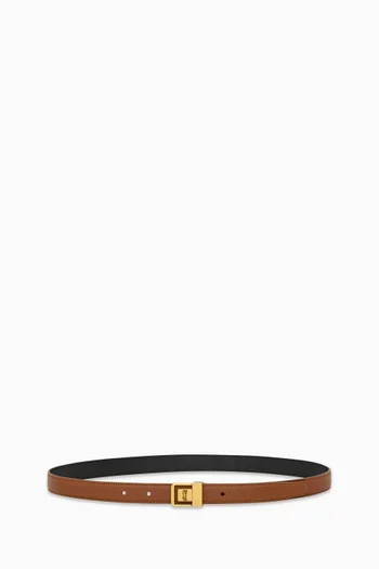 La 66 Thin Buckle Belt in Grained Leather