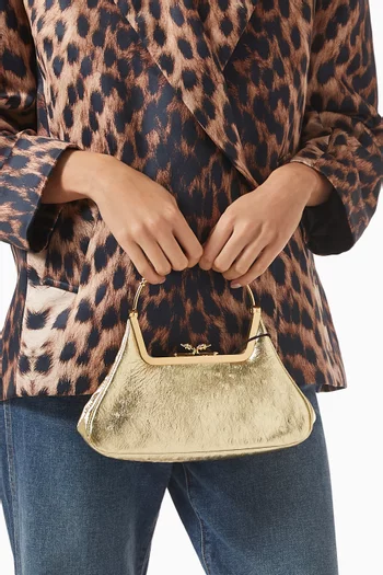 Zayan Clutch in Ostrich-print Leather