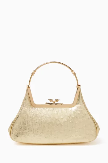 Zayan Clutch in Ostrich-print Leather