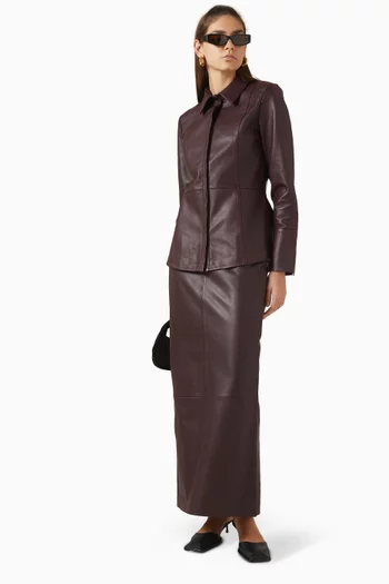 Panelled Shirt in Leather