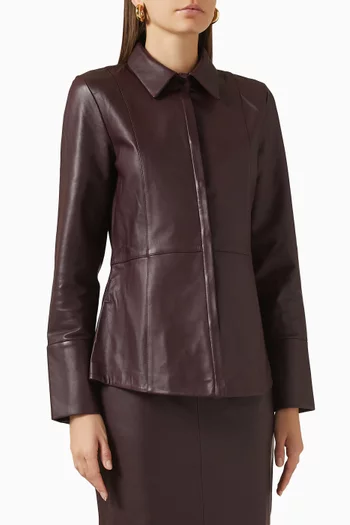 Panelled Shirt in Leather