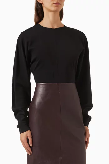 بودي سوت بأكمام دولمان فيسكوز مطاطي