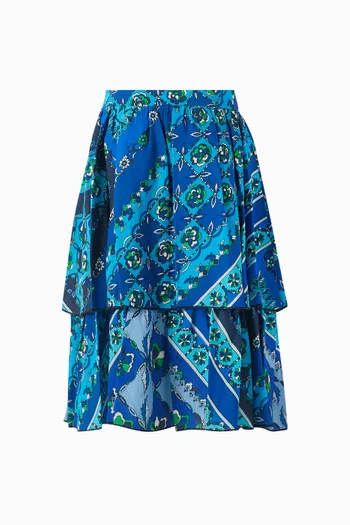 Abstract Ruffle Skirt