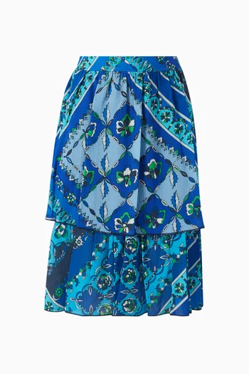 Abstract Ruffle Skirt
