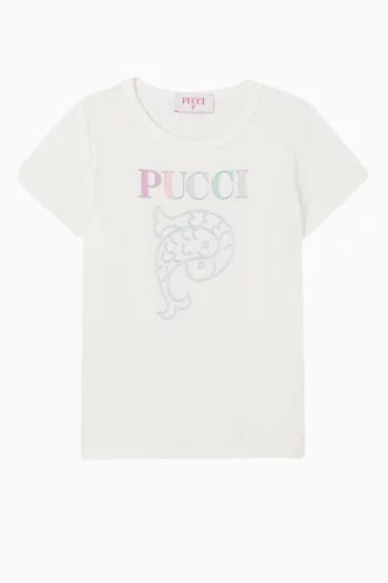 Embroidered Logo T-shirt in Cotton-jersey