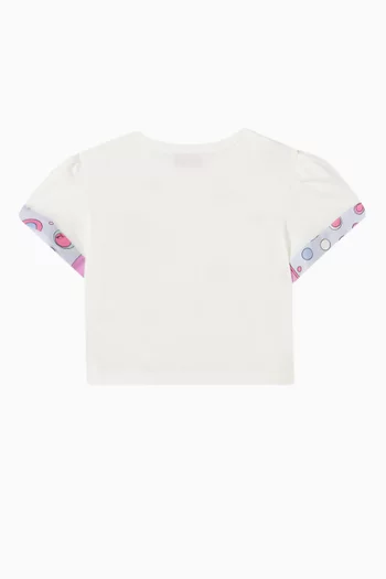Abstract-print T-shirt in Cotton