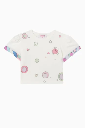 Abstract-print T-shirt in Cotton