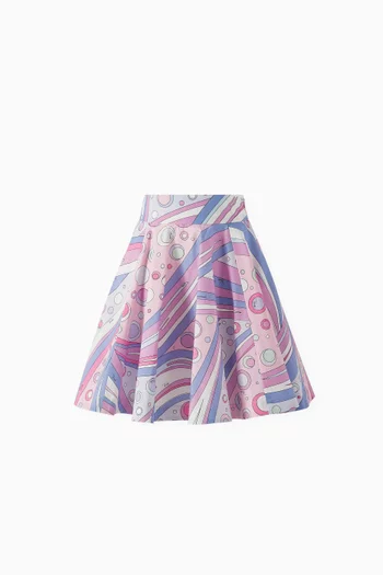 Abstract Print Skirt in Viscose