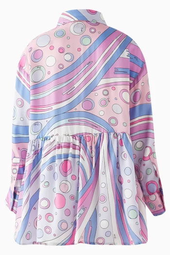 Shirt Dress in Abstract-printed Cotton