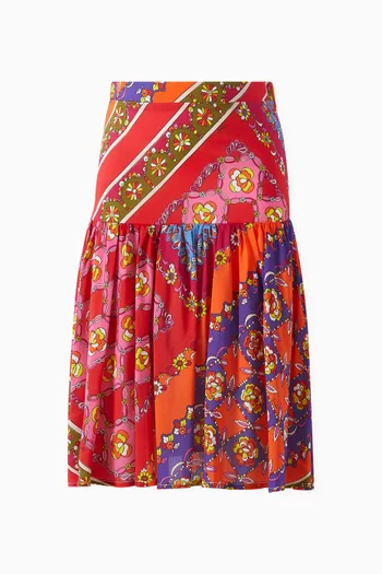 Abstract Print Skirt
