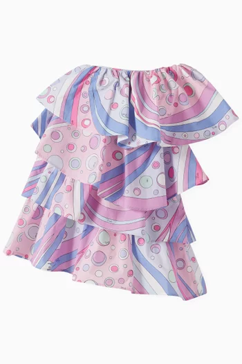 Ruffled Iride Layered Dress