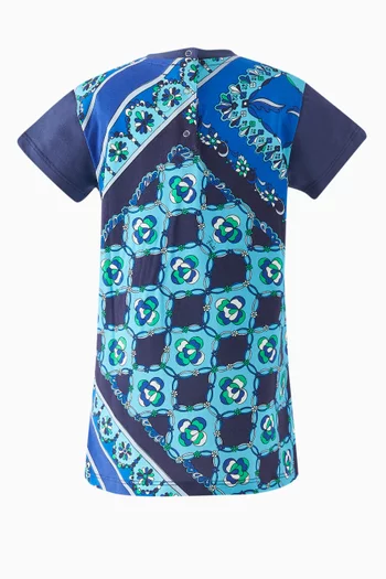 Baby Logo-detail Woven Dress in Jersey