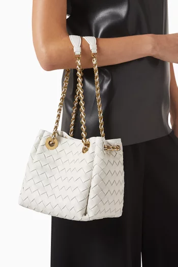 Small Parachute Bag in Intrecciato Leather