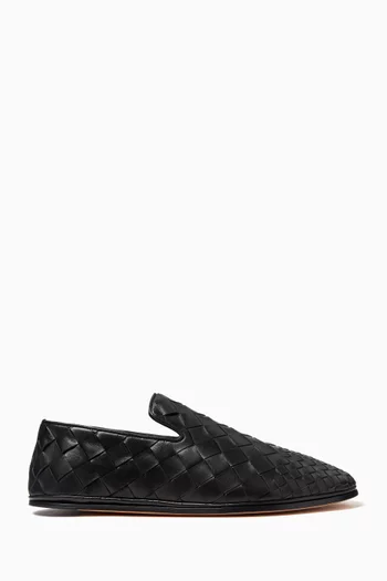 Sunday Slippers in Intrecciato Leather