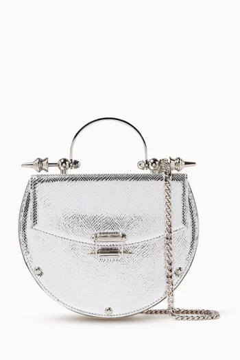 Oak Engraved Top-handle Bag in Leather