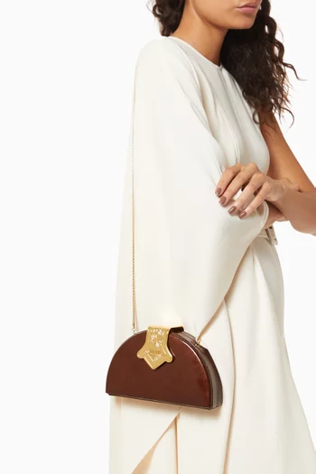Dome Clutch Bag in Leather