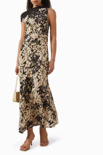 Astala Maxi Dress in Silk Crepe De Chine