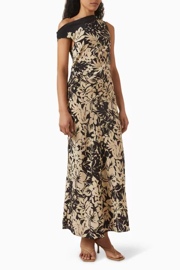 Astala Maxi Dress in Silk Crepe De Chine