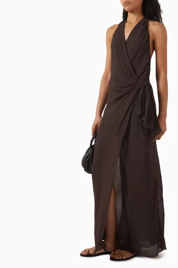 Soneva Wrap Maxi Dress in Viscose
