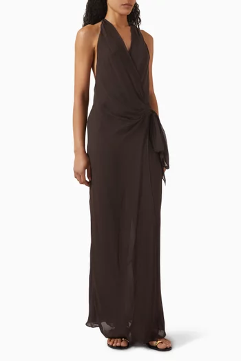 Soneva Wrap Maxi Dress in Viscose