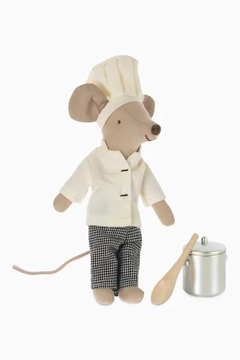 Chef Mouse with Soup Pot & Spoon