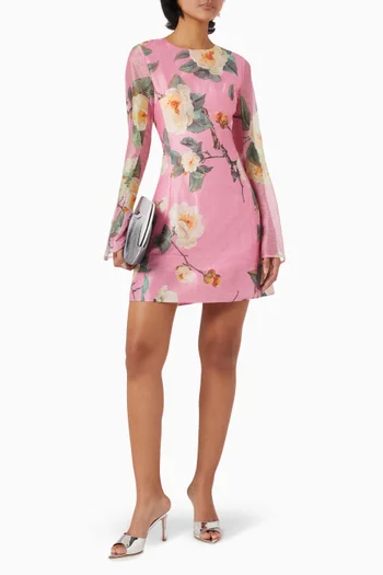 Suzanne Mini Dress in Linen-blend