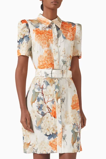 Bronte Mini Dress in Linen-blend