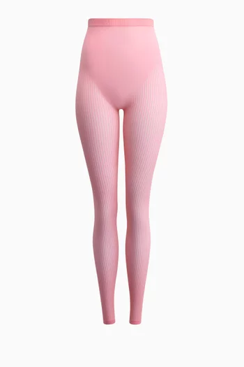 Fine Rib-knit Leggings in Stretch Nylon