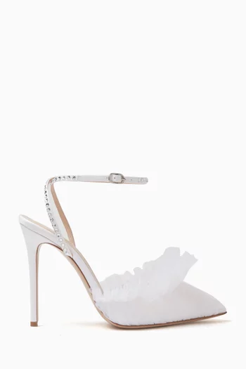 Franca 105 Crystal Pumps in Tulle and Satin