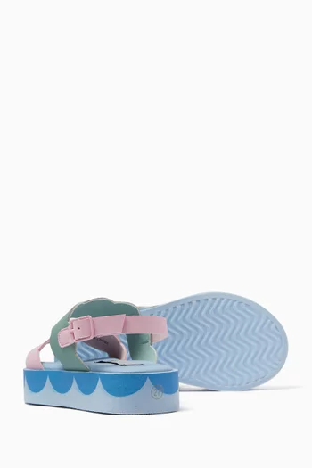 Colour-blocked Buckle Sandals