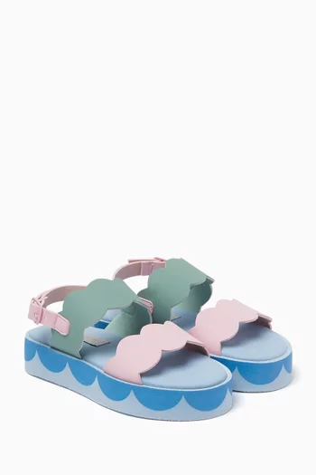 Colour-blocked Buckle Sandals