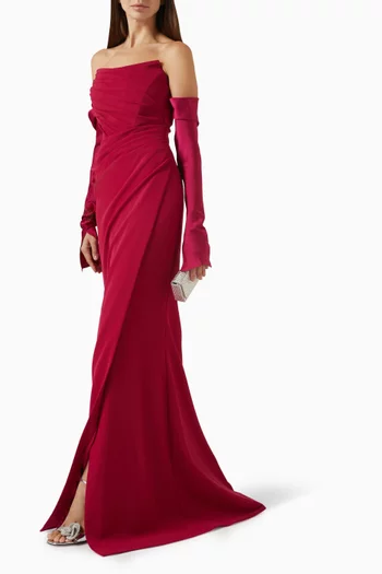 Aairah Corset Gown in Crepe & Satin