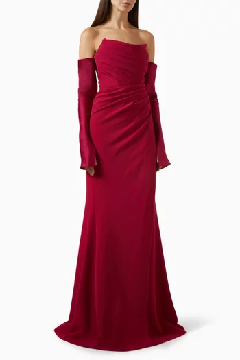 Aairah Corset Gown in Crepe & Satin