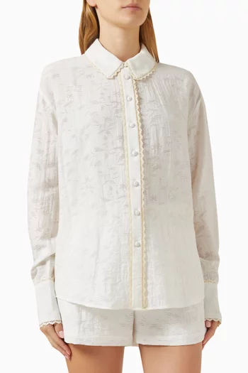 Oversized Lace-trim Shirt