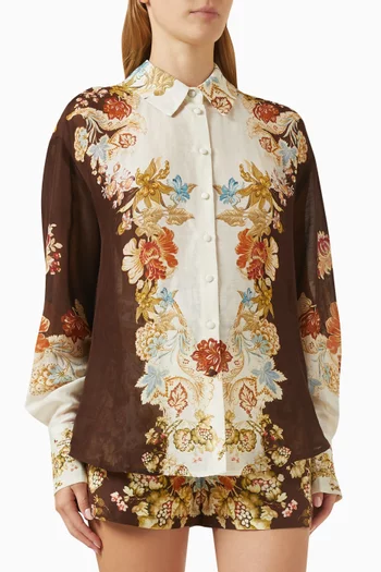Oversized Floral-print Shirt