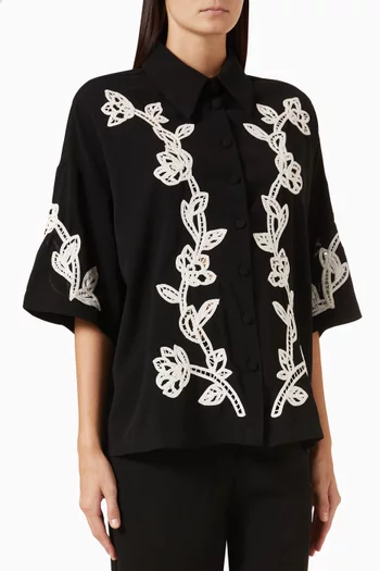 Daha Floral-embroidered Oversized Shirt