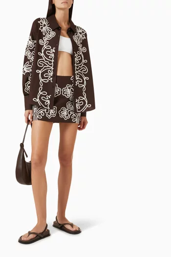Liaya Floral-embroidered Oversized Shirt