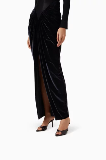 حذاء بريا مفتوح من الخلف بكعب 80 مم جلد لامع