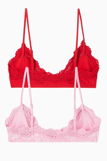 Fits Everybody Lace Scoop Bralette, Set of 2