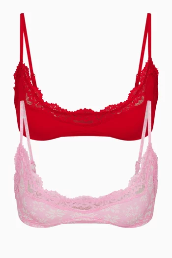 Fits Everybody Lace Scoop Bralette, Set of 2
