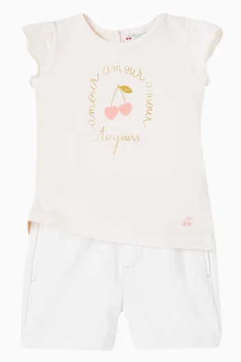 Cherry-print T-shirt in Cotton-jersey