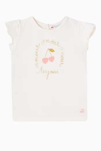 Cherry-print T-shirt in Cotton-jersey
