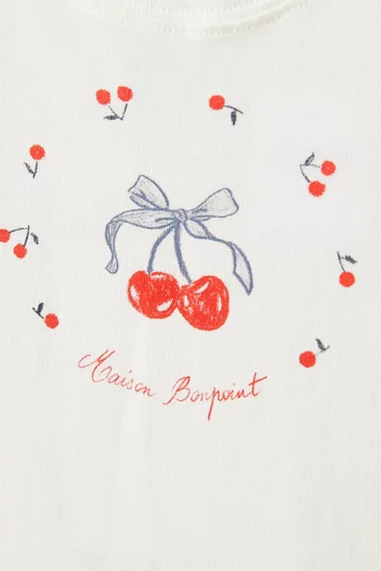Cherry-print T-shirt in Cotton-jersey