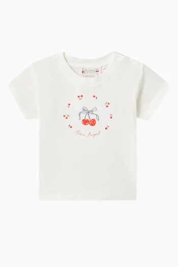 Cherry-print T-shirt in Cotton-jersey