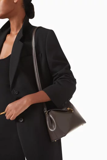 T-lock Clutch in Smooth Leather