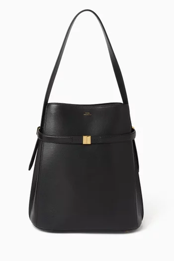 Belted Bucket Bag in Leather