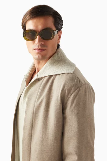 The Cinnamon Oval Sunglasses in Acetate