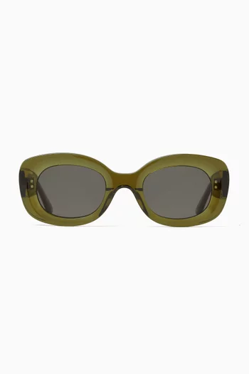 The Cinnamon Oval Sunglasses in Acetate