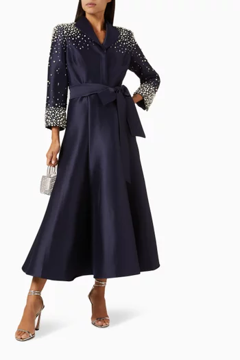 Pearl-embellished Coat Dress